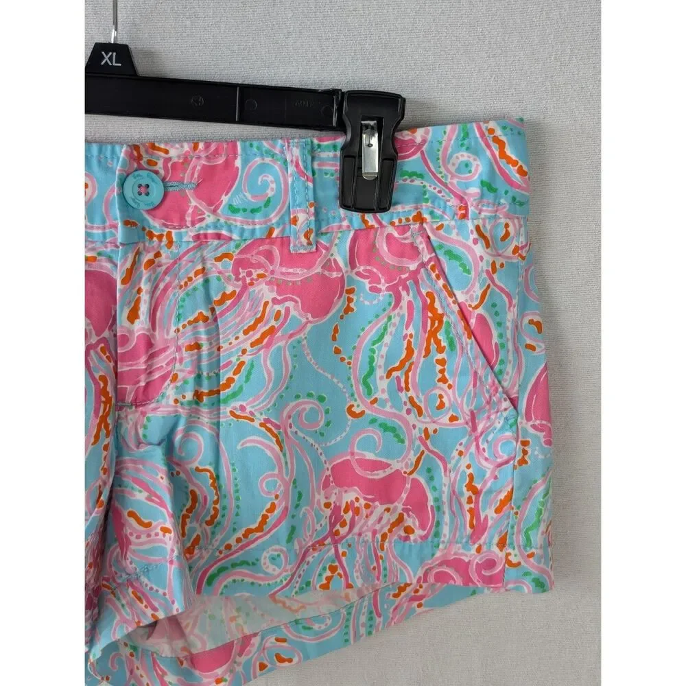 Lilly Pulitzer Walsh Short Jellyfish Design Pink and Blue Women's Size 4 - Picture 3 of 9